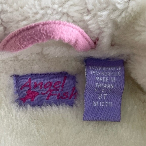 Angel Fish Girls Hooded Faux Fur Oversized Coat Sz 3T - Picture 8 of 9
